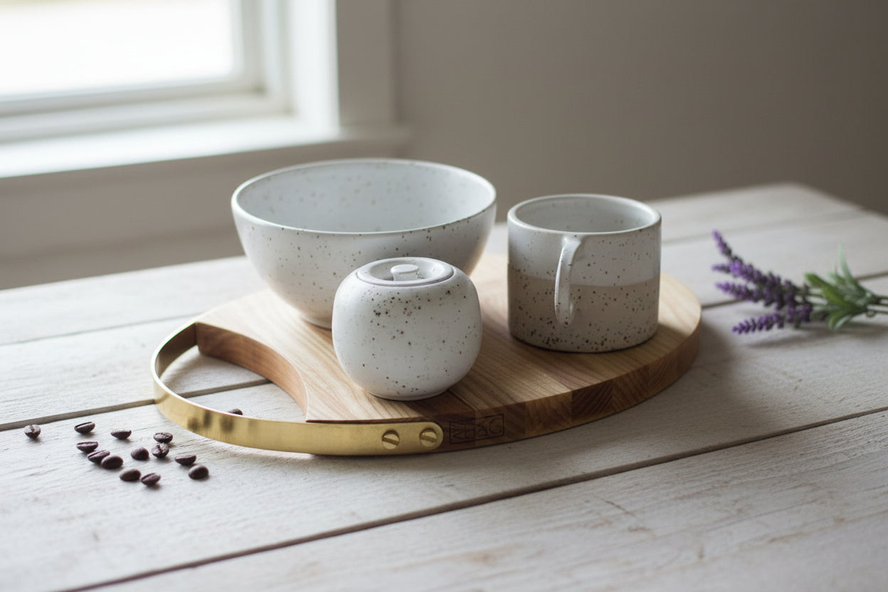 Set de desayuno de cerámica artesanal hecho a mano - Taller CerámicArte Chamberí, Madrid