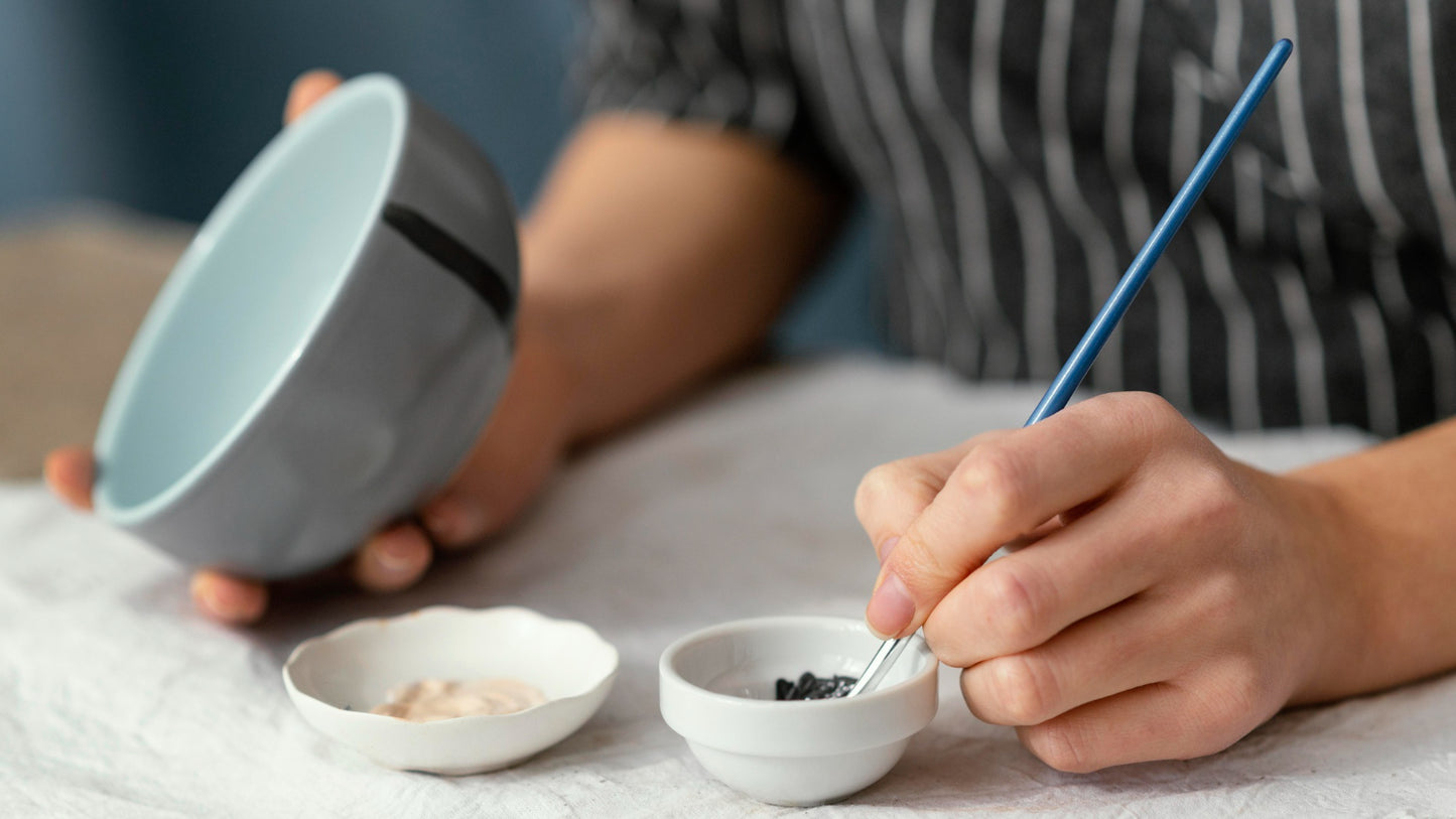 Set de aperitivo de cerámica artesanal hecho a mano en taller de La Latina, Madrid